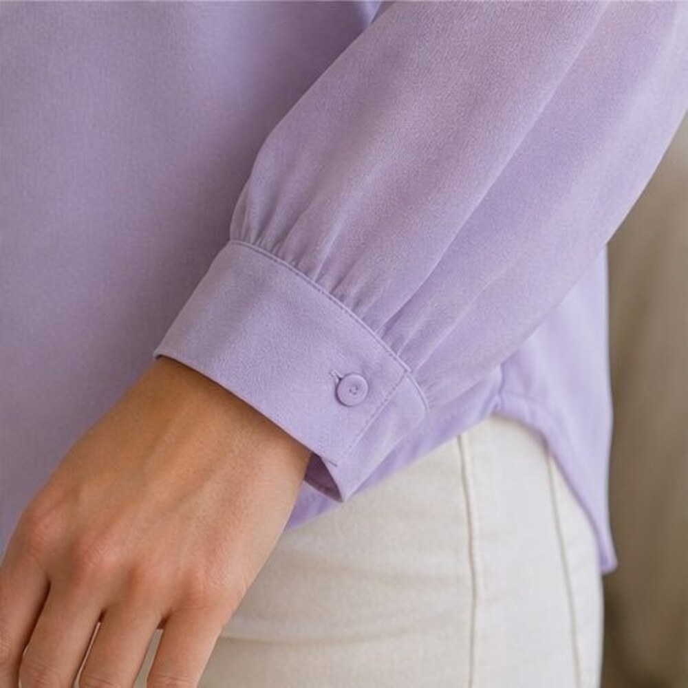 Lilac Ruffle Collar Blouse - Picture 5 of 6